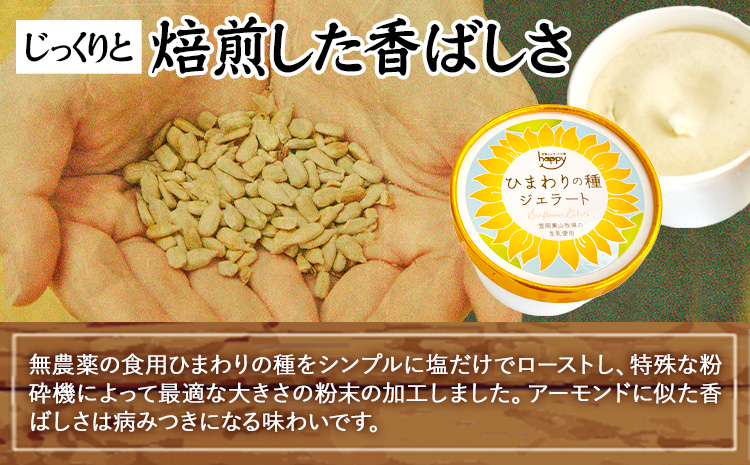 ひまわりの種ジェラート 9個セット 笠岡ジェラート工房ハッピーのカップアイス 《45日以内に出荷予定(土日祝除く)》ジェラート アイス アイスクリーム ミルク ヒマワリの種 デザート