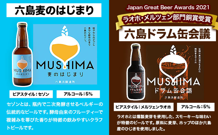 ビール 六島麦酒 3種6本セット 六島麦のはじまり2本 六島ドラム缶会議2本 北木島オイスタースタウト2本 六島浜醸造所《45日以内に出荷予定(土日祝除く)》岡山県 笠岡市 六島 麦酒 お酒 ビール クラフトビール アルコール 贈答 お土産