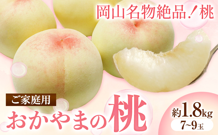 ご家庭用 おかやまの桃 約1.8kg(7〜9玉) 令和7年産 先行予約  《2025年7月上旬-8月下旬頃出荷》 桃 晴れの国おかやま館 フルーツ 果物 果実 岡山県 笠岡市