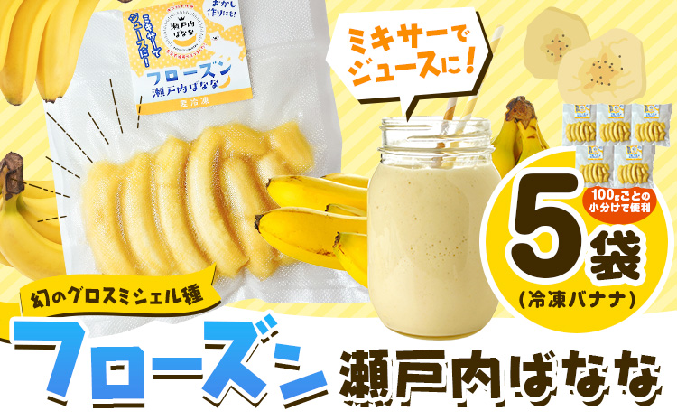 果物 フローズン 瀬戸内ばなな 皮ごと 食べれる 瀬戸内 ばなな 5袋 100g ×5 株式会社プランター バナナ 《30日以内に出荷予定(土日祝除く)》 青果物 冷凍バナナ フルーツ お菓子