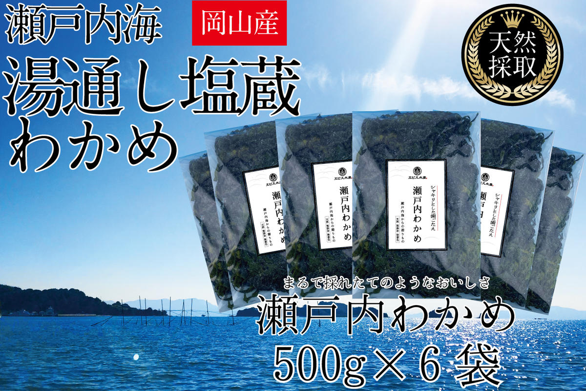 湯通し塩蔵 瀬戸内 わかめ 500g×6袋【岡山 瀬戸内海 天然 塩蔵】 - ふるさとパレット ～東急グループのふるさと納税～