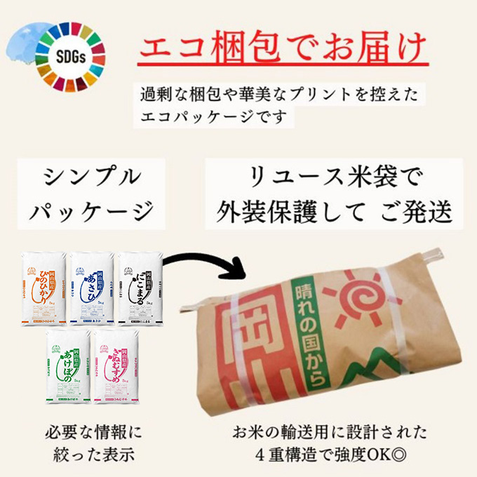 令和6年産 お米 5kg×1袋 ひのひかり あさひ にこまる あけぼの きぬむすめ 特A 精米 白米 ライス 単一原料米 検査米 岡山県 瀬戸内市産