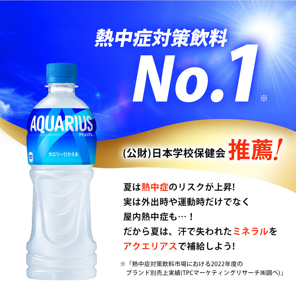 【3か月定期便】アクエリアス PET 500ml×24本(1ケース) スポーツドリンク スポーツ飲料 清涼飲料水 水分補給 ペットボトル 箱買い まとめ買い 014017