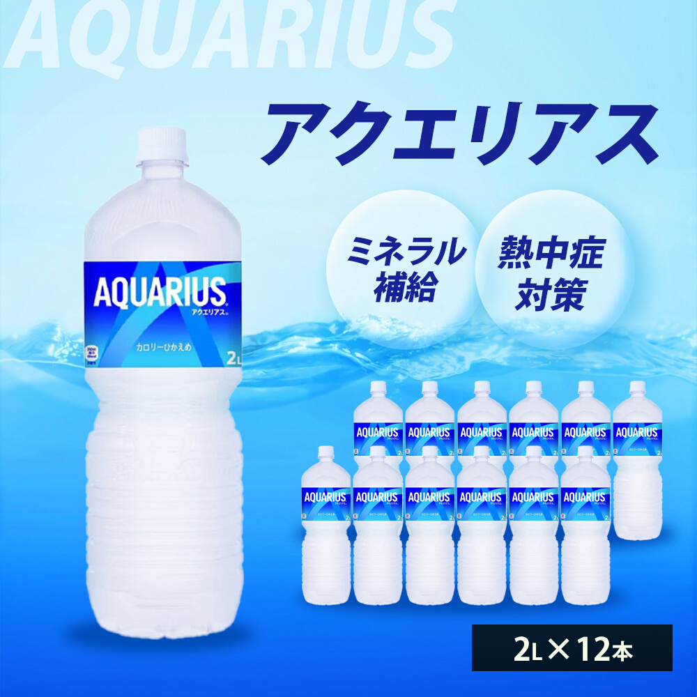 アクエリアス PET 2L×12本(6本×2ケース) スポーツドリンク スポーツ飲料 清涼飲料水 水分補給 ペットボトル 箱買い まとめ買い 014019