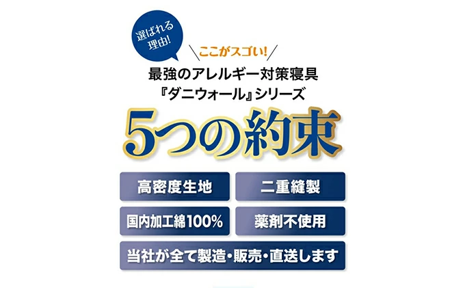 ダニ等の侵入を防ぐ 高密度カバー 敷カバー セミダブル ブルー (120×210)　016030