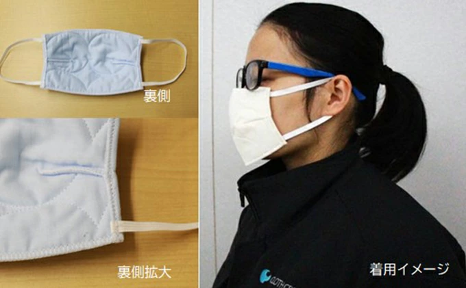 マスク 医療用ガーゼと脱脂綿で製造 50枚セット（一般用ブルー）　016134