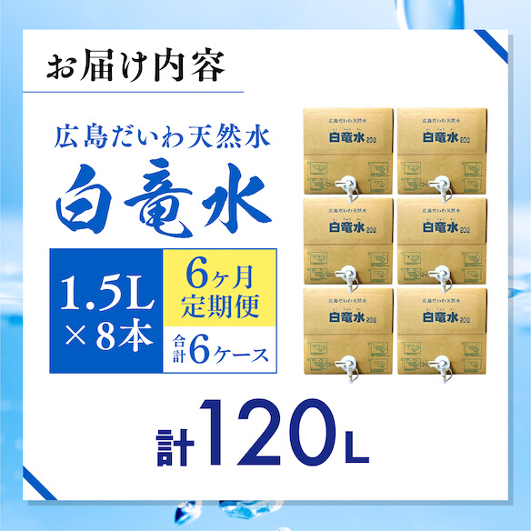 G7広島サミット2023で提供 広島だいわ天然水 白竜水 20L 定期便 6ヶ月 水 飲料水 天然水 田治米鉱泉所 ミネラル 軟水 ペットボトル 備蓄 災害用 防災 家庭備蓄 アウトドア キャンプ　035013