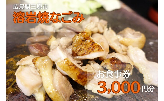 お食事券 溶岩焼き焼鳥なごみ 3,000円分 093003