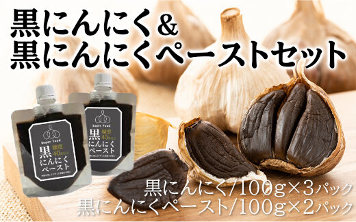 黒にんにく 100g×3パック 黒にんにくペースト 100g×2パック セット (4) 調味料 にんにく 118004