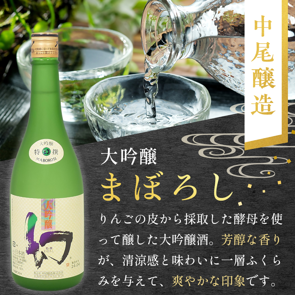 【びんご圏域連携】日本酒 飲み比べセット 天寶一「中汲み大吟醸40」（福山市）・醉心山根本店「純米大吟醸生地 名誉醉心」（三原市）・中尾醸造「大吟醸まぼろし」（竹原市） 162001