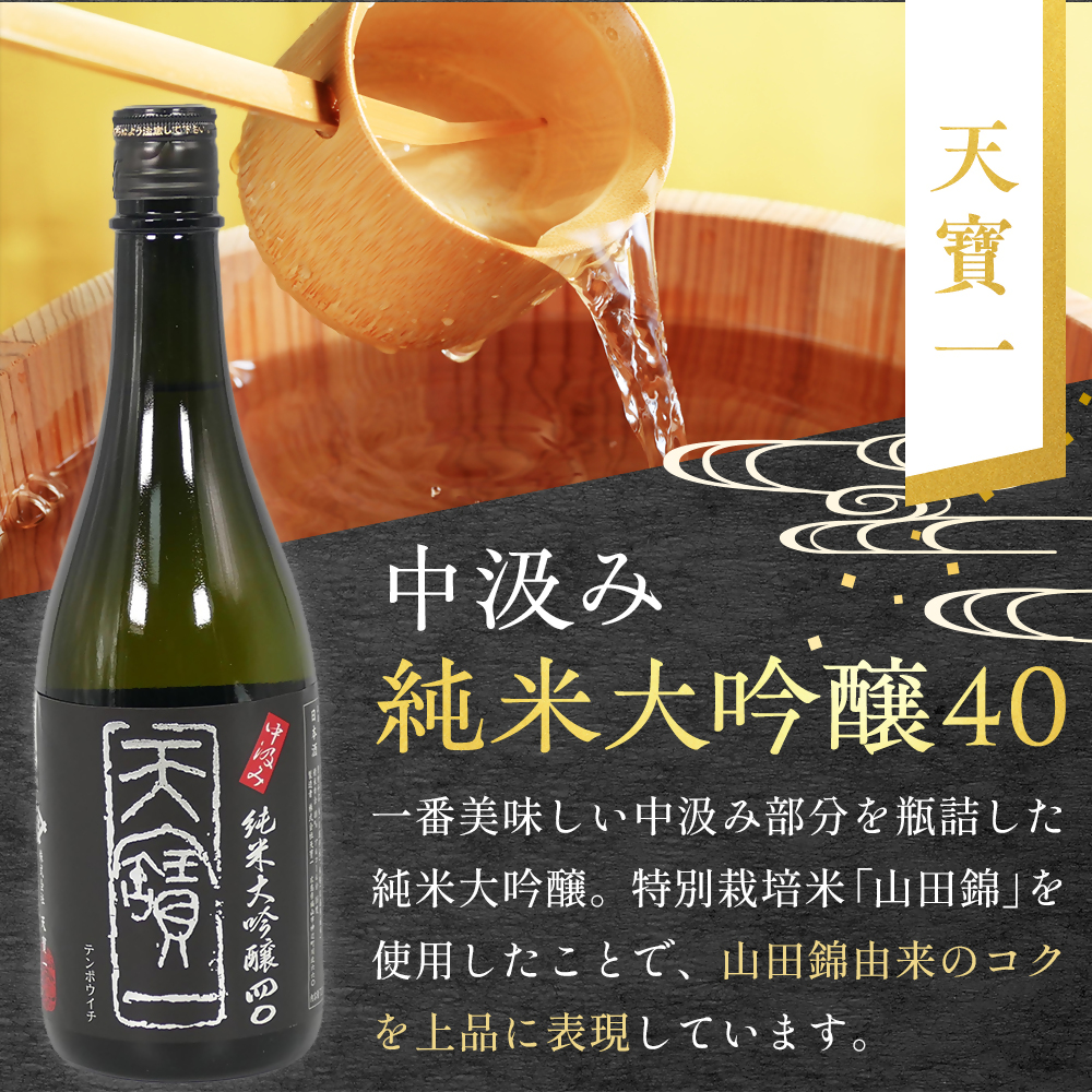 【びんご圏域連携】日本酒 飲み比べセット 天寶一「中汲み純米大吟醸40」（福山市）・醉心山根本店「醉心 紅の舞 純米吟醸原酒」（三原市）・中尾醸造「純米大吟醸 まぼろし」（竹原市） 162002