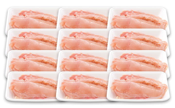 アスリート・トレーニー・ダイエットにおすすめ！低脂質・高タンパクな鶏むね肉皮なし 小分け  広島県産 みはら 神明鶏 の ムネ肉 皮無し 3kg（250g×12パック）