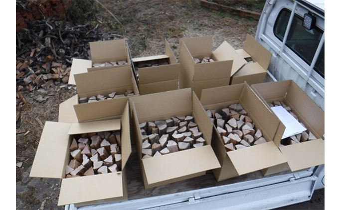 薪ストーブに最適！しっかり暖かい「カシ・クヌギ」乾燥薪（40cm）12kg 広島 三原 自然乾燥 森林整備