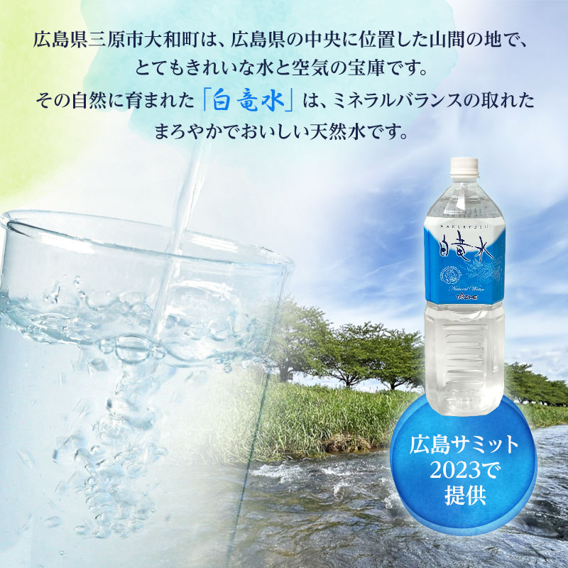 Ｇ７広島サミット2023で提供 広島だいわ天然水 白竜水 1.5L×8本 三原 田治米鉱泉所 ミネラル まろやか G7 広島 サミット