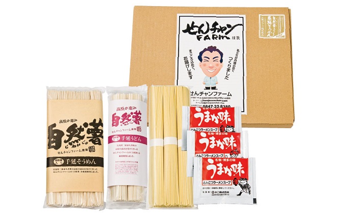 コシがあって美味♪手延べ乾麺の自然薯入り乾麺バラエティセット（小）　029007