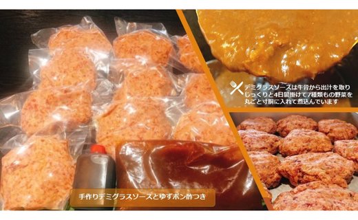 土佐和牛100％てこねハンバーグ　デミソース付き（200g×10個）