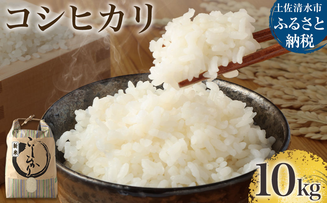 【先行予約】令和6年産 　新米　コシヒカリ精米10kg（1袋）白米 お米 ご飯 米 kome こめ コシヒカリ こしひかり 高知県産 10キロ 故郷納税 返礼品 高知 土佐清水市 【R00355】