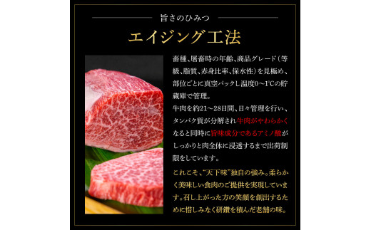 天下味 長期熟成肉 エイジングビーフ 黒毛和牛 ヒレ ステーキ 肉 フィレ 300g×2 合計600g 国産 牛肉 A5ランク 人気 老舗焼肉店 冷凍 新鮮 真空パック 美味しい おかず 贅沢 お祝い 高知 芸西村 返礼品 故郷納税 贈り物 贈答 お取り寄せ 高級 ギフト 70000円