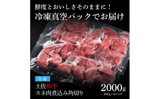 天下味 エイジング工法 熟成肉 土佐和牛 特選スネ肉 煮込み角切り 500g×4 合計2kg エイジングビーフ スネ肉 国産 肉 牛肉 和牛 人気 老舗焼肉店 冷凍 新鮮 真空パック 高級 お祝い 高知 高知県 芸西村 故郷納税 38000円 返礼品 贈り物 贈答 ギフト