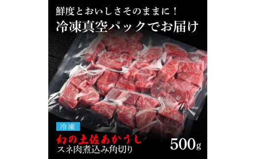 天下味 エイジング工法 熟成肉 土佐あかうし 特選スネ肉 煮込み角切り 500g エイジングビーフ スネ肉 国産 あか牛 赤牛 肉 牛肉 和牛 人気 老舗焼肉店 冷凍 新鮮 真空パック 高級 お祝い 高知 高知県 芸西村 故郷納税 12000円 返礼品 贈答品 ギフト