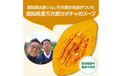 高知県産万次郎カボチャのポタージュ 1食 スープ カボチャ かぼちゃ 南瓜 ポタージュ 180ｇ×1食 常温 常温保存 温めるだけ 簡単 調理 朝食 ごはん 惣菜 野菜 スープ 国産