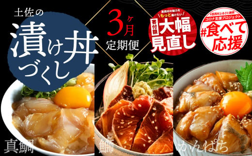 《3ヶ月定期便》土佐の漬け丼づくし3ヶ月定期便〈高知市共通返礼品〉