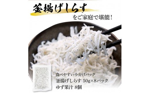 高知県産釜揚げしらす（50g×8パック）シラス 小分け 国産 無添加 釜