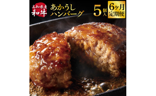 ＜高騰に伴い2025年1月1日以降、寄附額改定予定＞ 6ヶ月定期便 創業50年老舗レストランの幻の和牛あかうしハンバーグ130g×5ケ 土佐あかうし 美鮮豚 牛肉 高級 ハンバーグ 冷凍 美味しい 肉汁ハンバーグ 焼くだけ 小分け 個包装 高級 国産 定