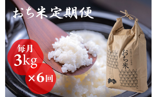 「おち米」定期便　(3kg × 6回)　産直　白米 