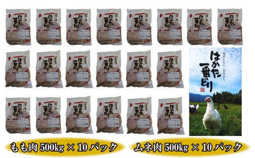 CX-003_どーんと１０ｋｇ！福岡名物【はかた一番どり】もも肉とムネ肉