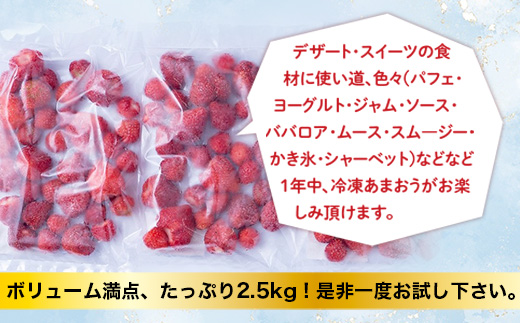 福岡産冷凍あまおう500ｇｘ5袋　AX014