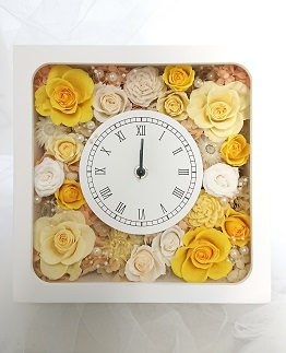 CD012.花時計（正方形）プリザーブドフラワー