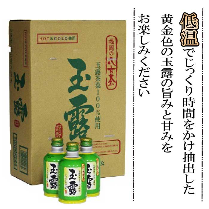 CF023.福岡の八女茶．玉露ボトル缶（２９０ｇ×２４缶）×3ヶ月