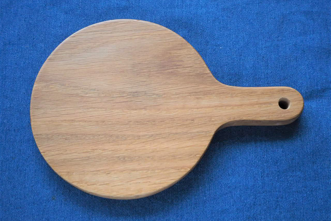H4　東峰木人作-楢のチーズボード 直径13cm