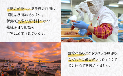 2C2 福岡県漁連に何度も足を運び頼み込んで、料理に使いやすいように絞れる袋に入った500ｇ×4袋のふるさと納税限定「辛子明太子ばらこ2kg」