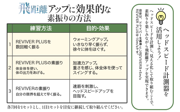 軽量系素振り棒REVIVER+重量系素振り棒REVIVER PLUS リバイバー+リバイバープラス　CH03