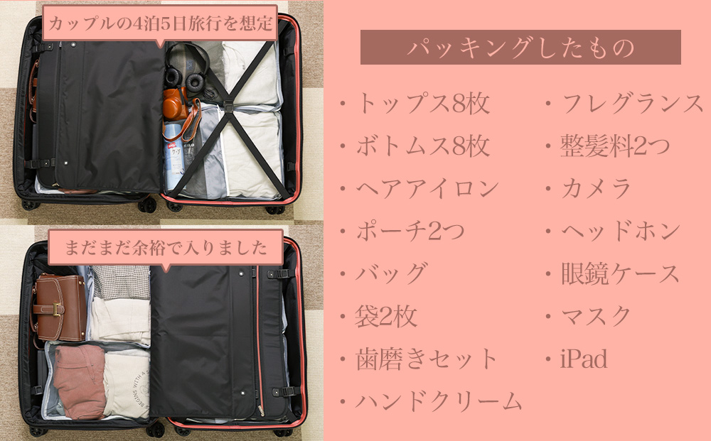 [PROEVO] ファスナーキャリー スーツケース 受託手荷物対応 Lサイズ(エンボス/テラコッタ) [10004]　AY266