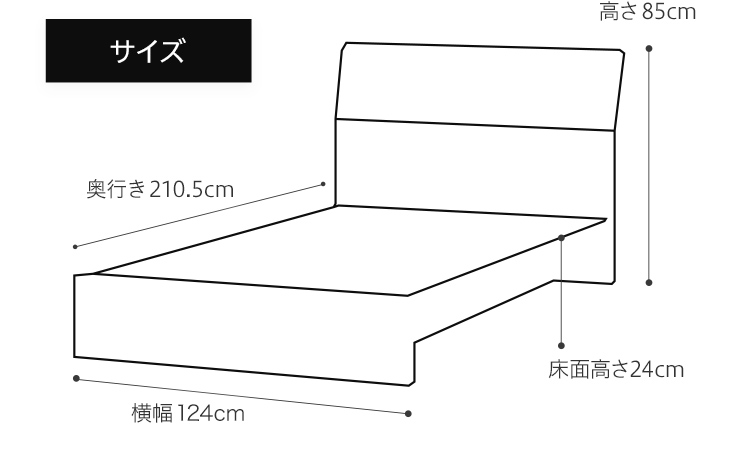 【開梱・設置】ベッドフレーム ウルラ（板タイプ+B） セミダブルサイズ ブラウン　AL449