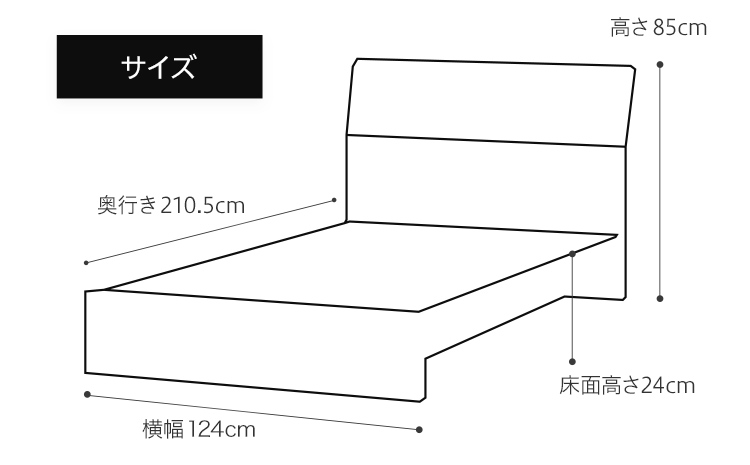 【開梱・設置】ベッドフレーム ウルラ（板タイプ+B） セミダブルサイズ ブラック　AL450