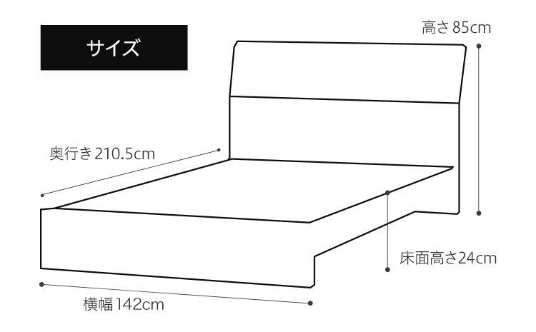 【開梱・設置】ベッドフレーム ウルラ（板タイプ+B） ダブルサイズ ナチュラル　AL454