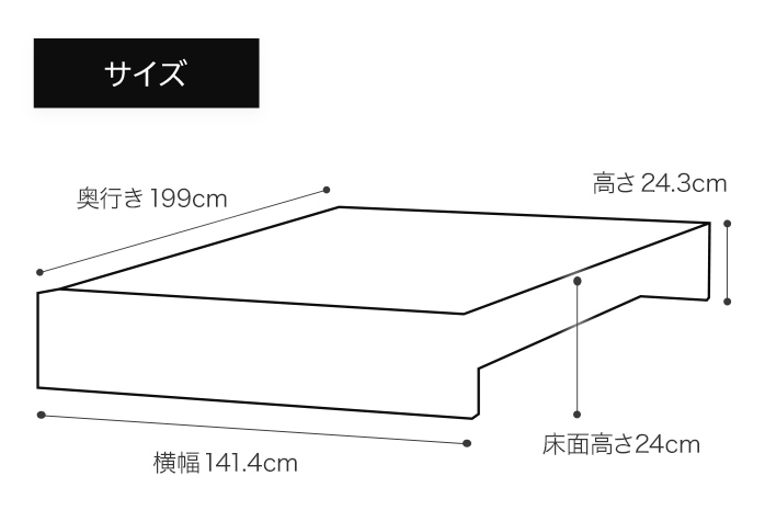 【開梱・設置】ベッドフレーム （Lowタイプ+B） ダブルサイズ ブラック　AL480