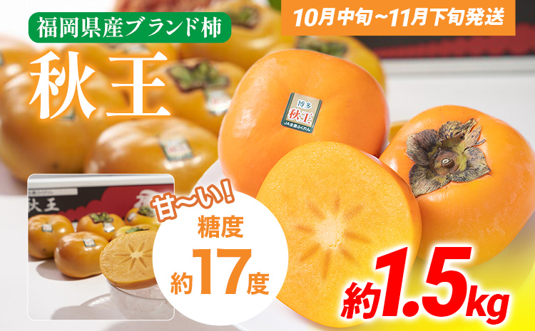 期間限定 福岡県産ブランド柿「秋王」 約1.5kg(4-6玉) 返礼品 お取り寄せグルメ お取り寄せ グルメ カキ かき 果物 フルーツ 南国フルーツ CO011