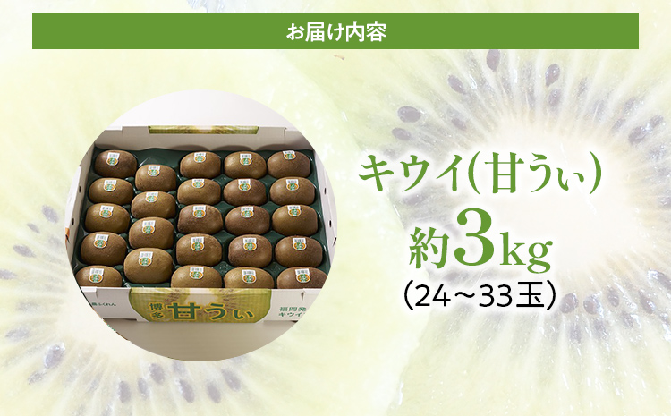 期間限定 福岡県産ブランドキウイ「甘うぃ」美容 健康 ビタミンC キウイフルーツ 3kg 南国フルーツ CO015