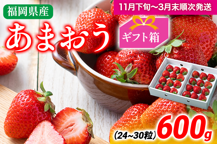 福岡産 あまおう ギフト箱 約600g 苺 果物 フルーツ 九州産 福岡県産 冷蔵 箱入り ギフト 贈り物 送料無料【11月下旬発送開始予定】 イチゴ フルーツ ※北海道・沖縄・離島は配送不可 大木町産 南国フルーツ CO006