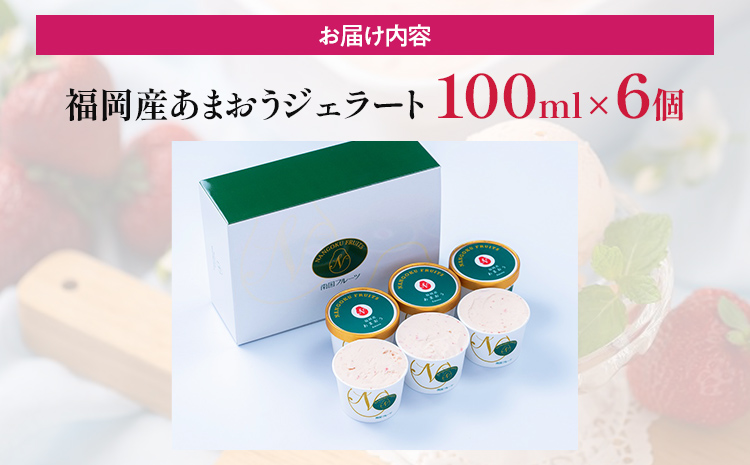 福岡産 あまおうジェラート 100ml×6個 あまおう イチゴ いちご ジェラート スイーツ 果物 フルーツ アイス 送料無料 高級 お返し プレゼント 御見舞 お取り寄せ ストロベリー 苺 南国フルーツ株式会社 CO029