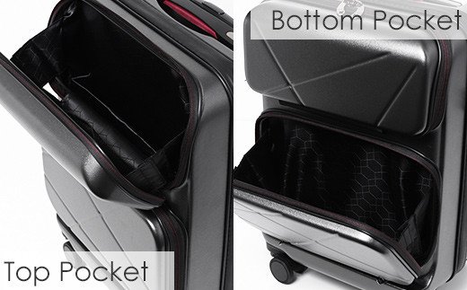  [PROEVO-AVANT] ダブルフロントオープン スーツケース 機内持ち込み対応 S（エンボス/ブラック） [10026]　AY177
