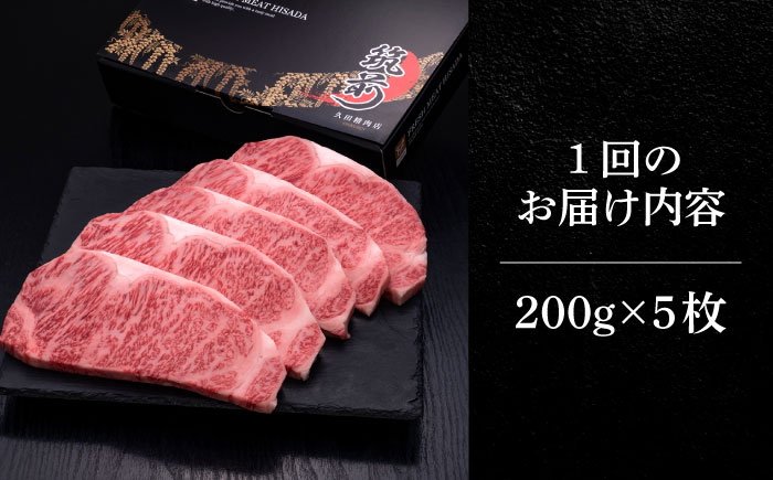 【全10回定期便】博多和牛 サーロイン ステーキ 200g × 5枚《築上町》【久田精肉店】 [ABCL021] 500000円 50万円 500000円 50万円