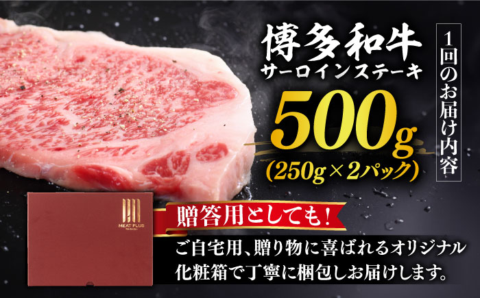 【全12回定期便】【溢れる肉汁と濃厚な旨味】博多和牛サーロインステーキセット 500g(250g×2枚)《築上町》【株式会社MEAT PLUS】 [ABBP032] 235000円 23万5千円