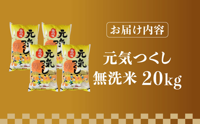 【令和5年産】福岡県産ブランド米「元気つくし」無洗米 20kg (5kg×4袋)《築上町》【株式会社ゼロプラス】 [ABDD006] 41000円 4万1千円