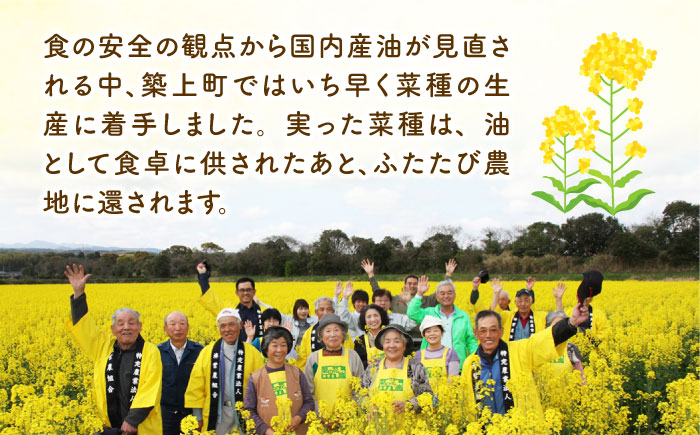 【全6回定期便】一番搾り 菜の花油 1本 + 菜の花 サラダ油 2本 《築上町》【農事組合法人　湊営農組合】 [ABAQ053] 99000円 9万9千円